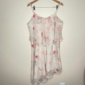 A New Day Pastel Floral Asymmetrical Ruffle Dress XL